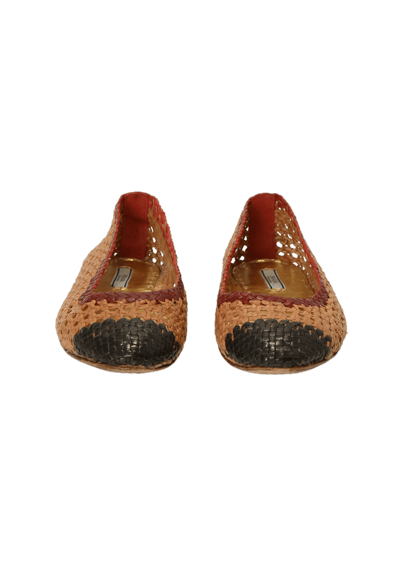 WICKER BALLET FLATS 36