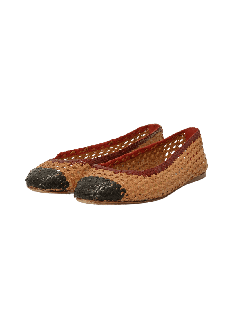 WICKER BALLET FLATS 36