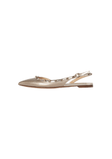 LEATHER ROCKSTUD SLINGBACK FLATS 36.5