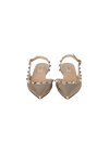 LEATHER ROCKSTUD SLINGBACK FLATS 36.5