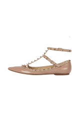 ROCKSTUD CAGE BALLERINA FLATS 38.5
