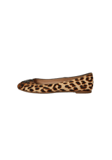 LEATHER ANIMAL PRINT BALLET FLATS 36