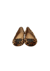 LEATHER ANIMAL PRINT BALLET FLATS 36