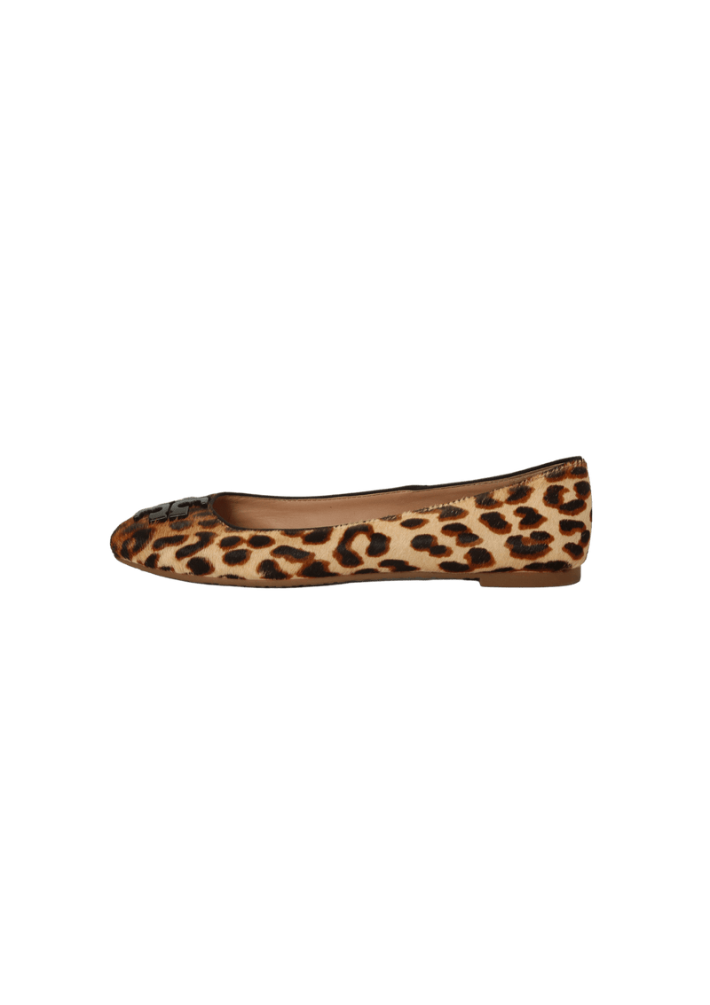 LEATHER ANIMAL PRINT BALLET FLATS 36