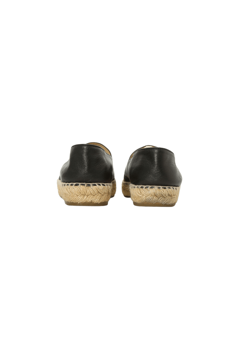 INTERLOCKING CC LOGO LEATHER ESPADRILLES 38