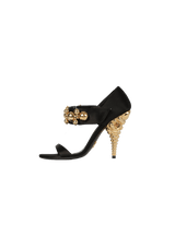 NEW BLACK METAL GOLD BALL PUMPS 35