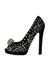 TWEED PRINTED PUMPS 36