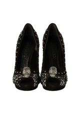 TWEED PRINTED PUMPS 36