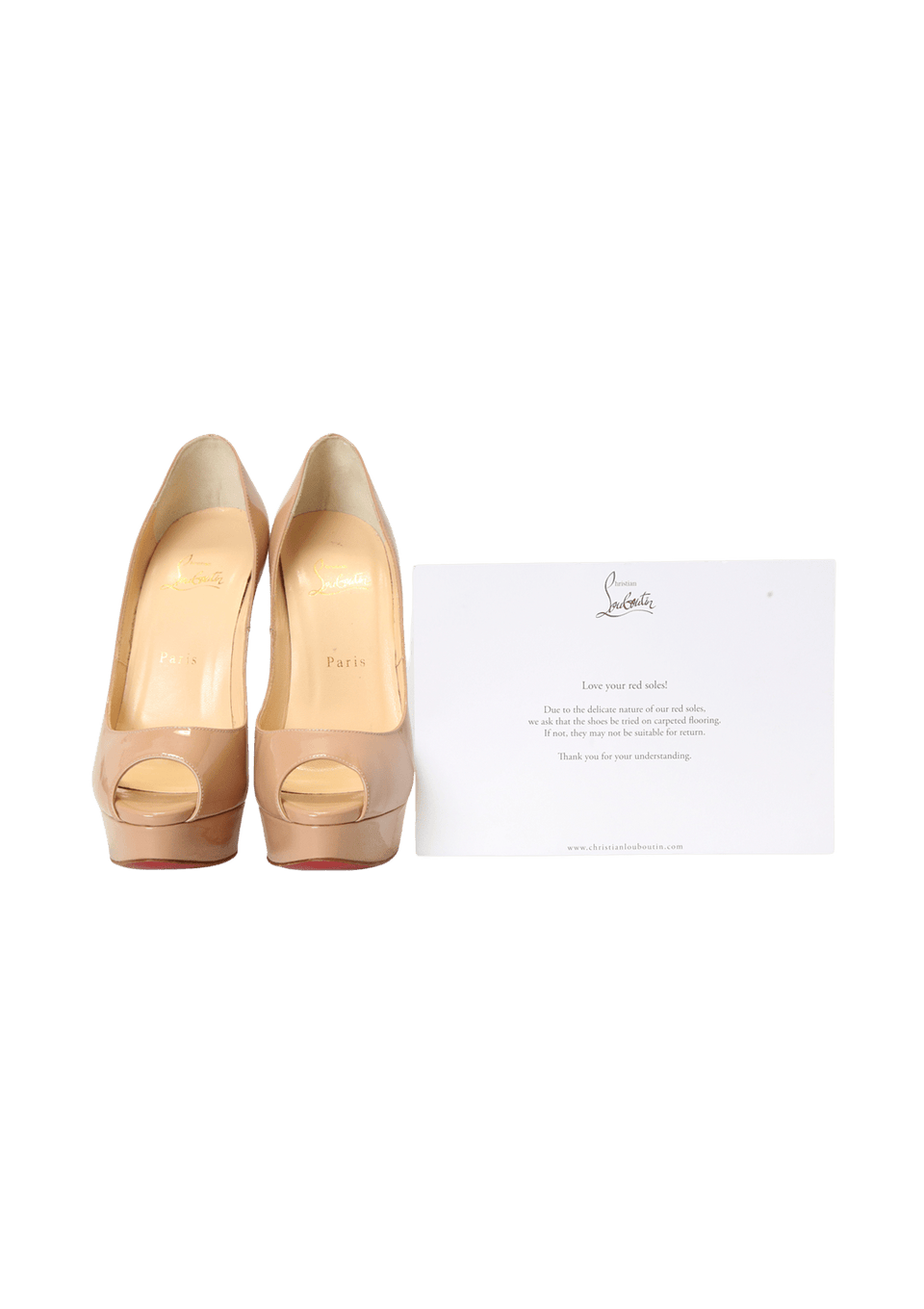 Scarpin Christian Louboutin Lady Peep 150 36 Bege Original – Gringa