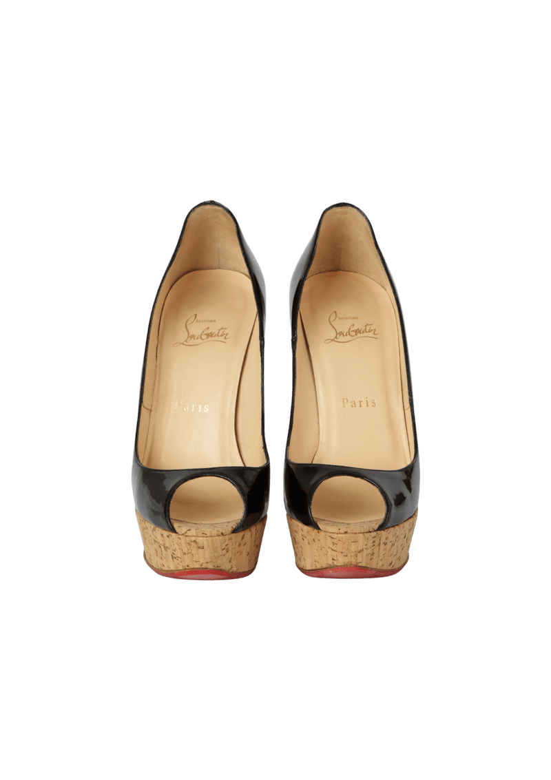 PATENT BANANE 140 CORK PEEP TOE 35.5