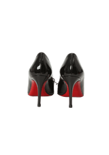 PATENT LEATHER BOW PUMPS 35