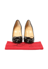 PATENT LEATHER BOW PUMPS 35