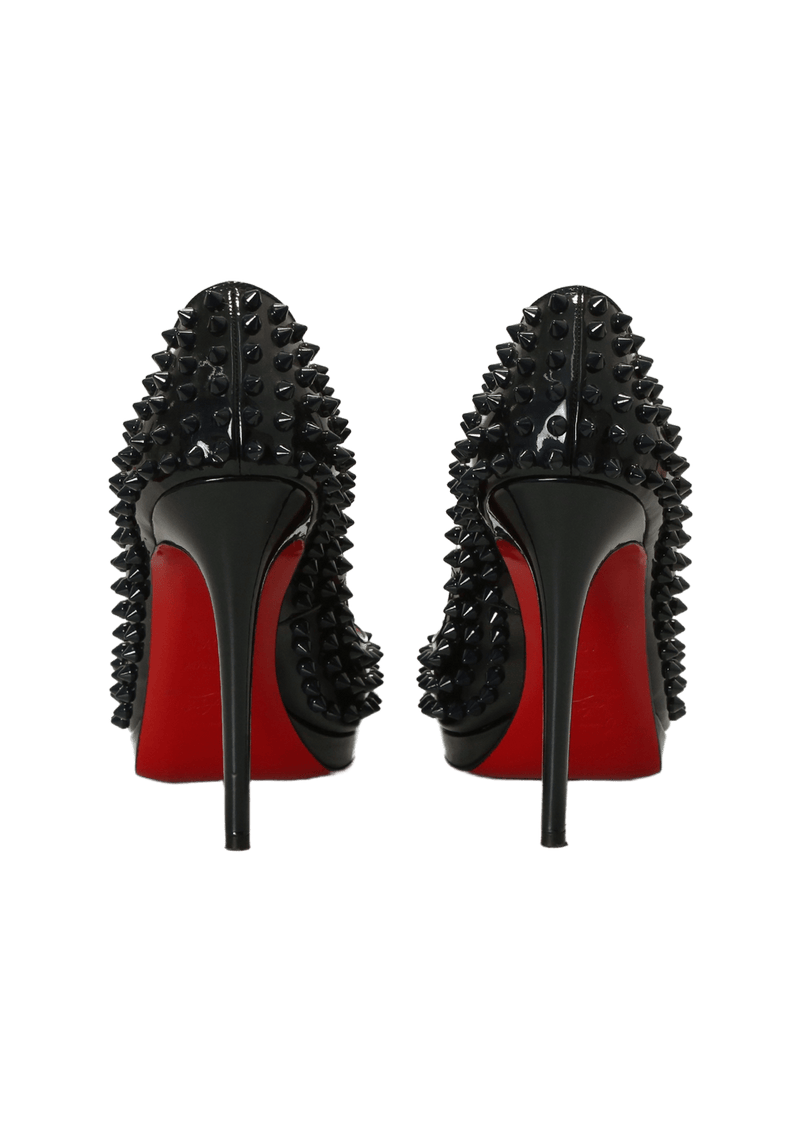 PATENT LEATHER STUDDED PEEP TOE 38