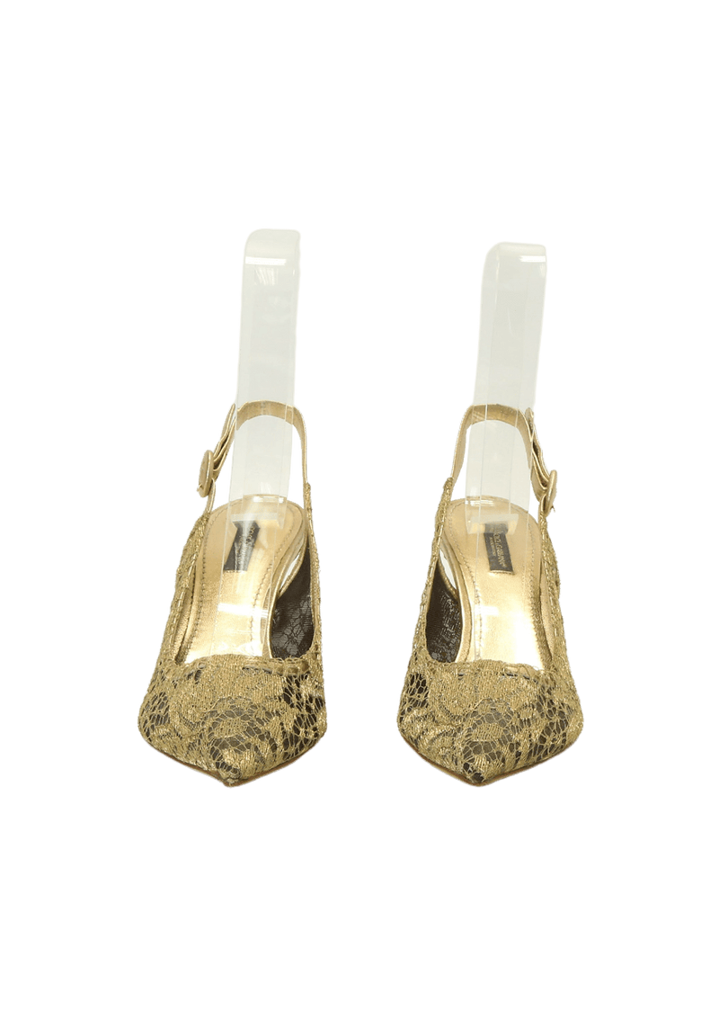 LACE SLINGBACK PUMPS 37