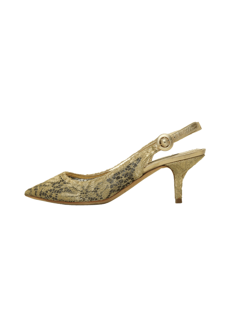 LACE SLINGBACK PUMPS 37