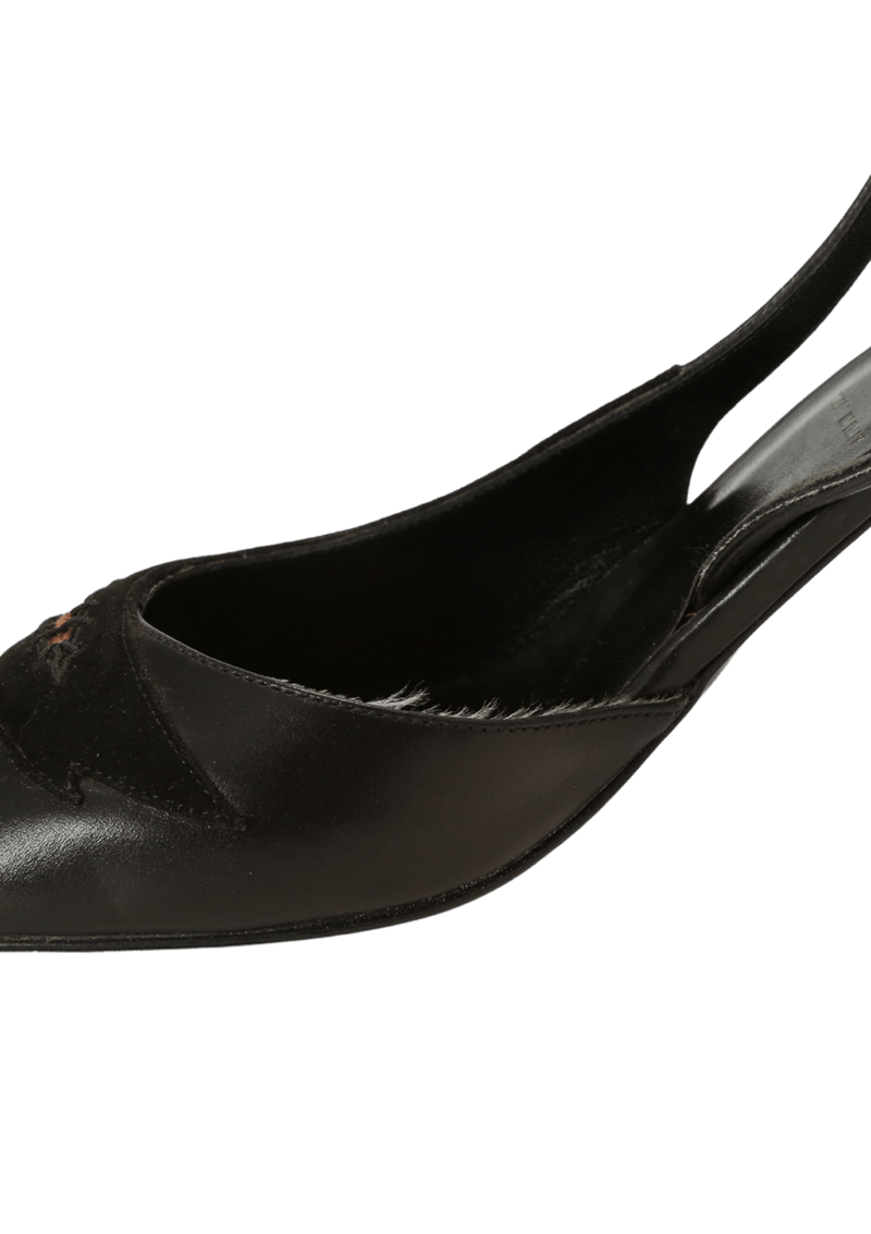 LEATHER SLINGBACK PUMPS 36.5