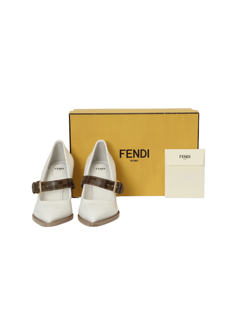 ZUCCA FF LOGO PATENT PUMPS 36