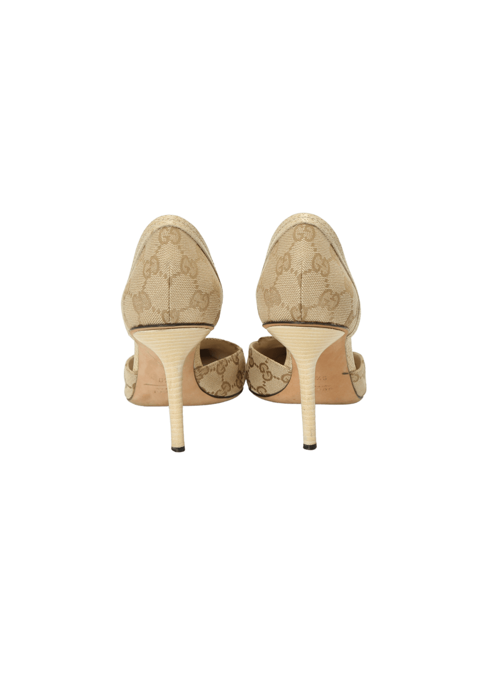 Scarpin Gucci GG Canvas D'Orsay Pumps Branco Original – Gringa Scarpin Gucci GG Canvas D'Orsay Pumps Branco Original – Gringa