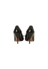 LEATHER BOW PEEP TOE 36.5