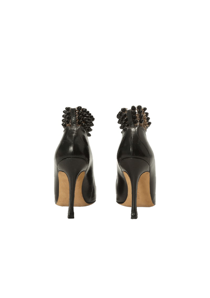 LEATHER CRYSTAL PUMPS 37