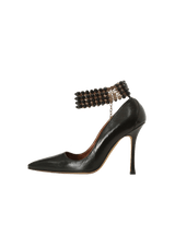 LEATHER CRYSTAL PUMPS 37