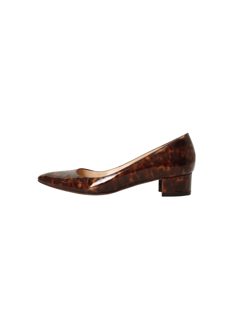 TORTOISE SHELL PUMPS 35.5