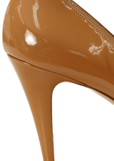 PATENT LEATHER PEEP TOE PUMPS 38