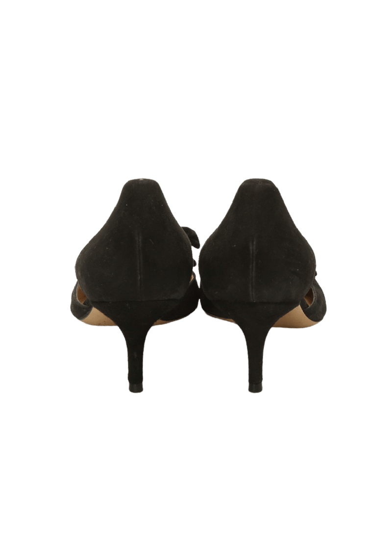 SUEDE BOW D'ORSAY PUMPS 38