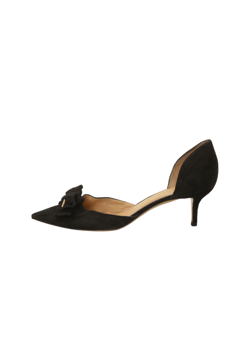 SUEDE BOW D'ORSAY PUMPS 38