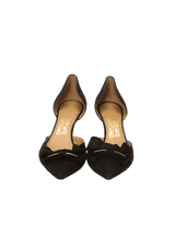 SUEDE BOW D'ORSAY PUMPS 38