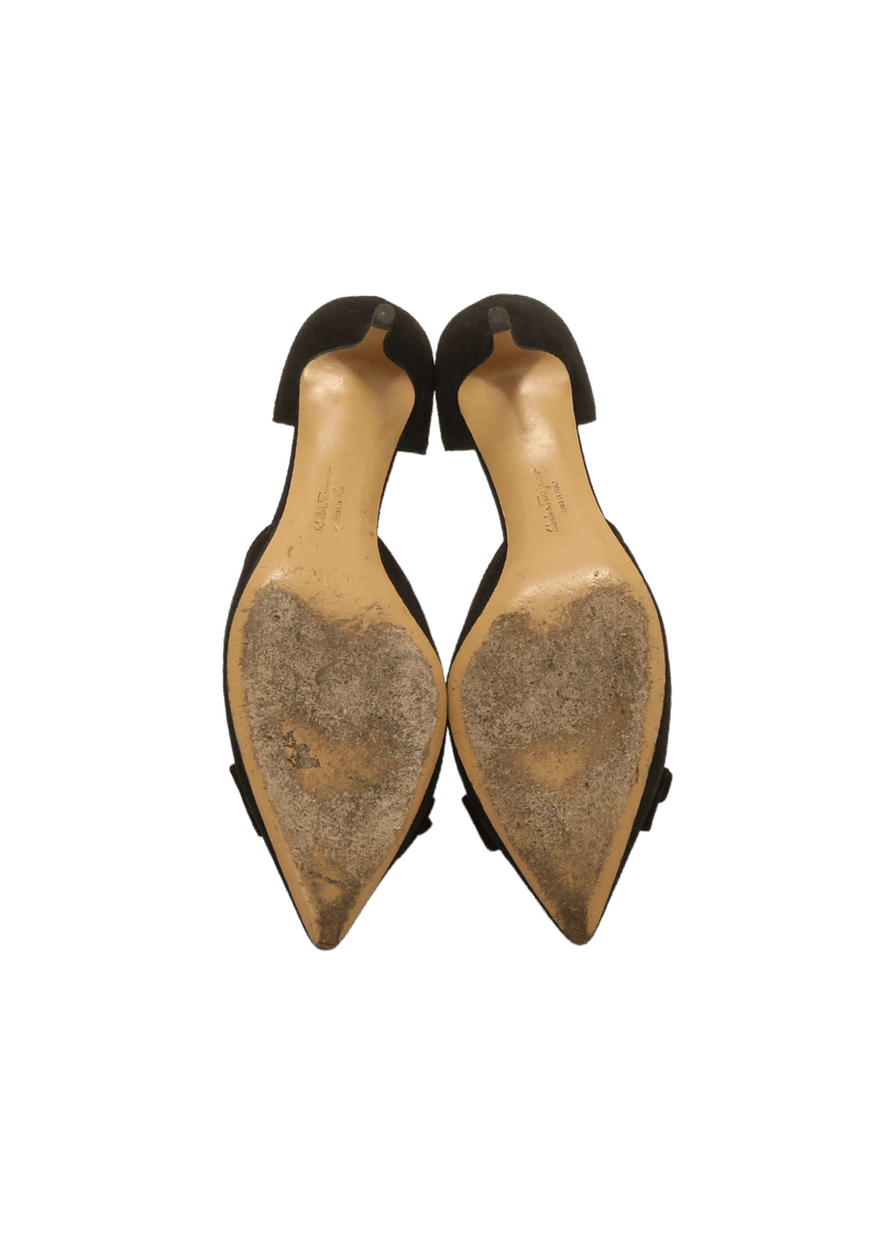 SUEDE BOW D'ORSAY PUMPS 38