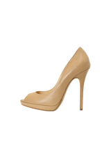 LEATHER PEEP TOE PUMPS 35