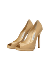 LEATHER PEEP TOE PUMPS 35