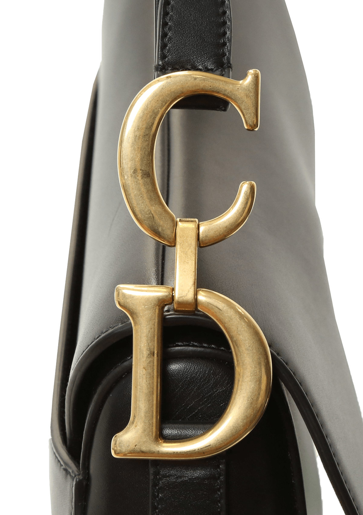 Shoulder Bag Christian Dior Leather Saddle Preto Original – Gringa