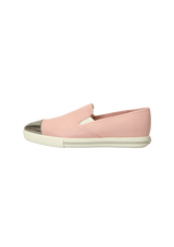 LEATHER METAL CAP TOE SNEAKERS 35
