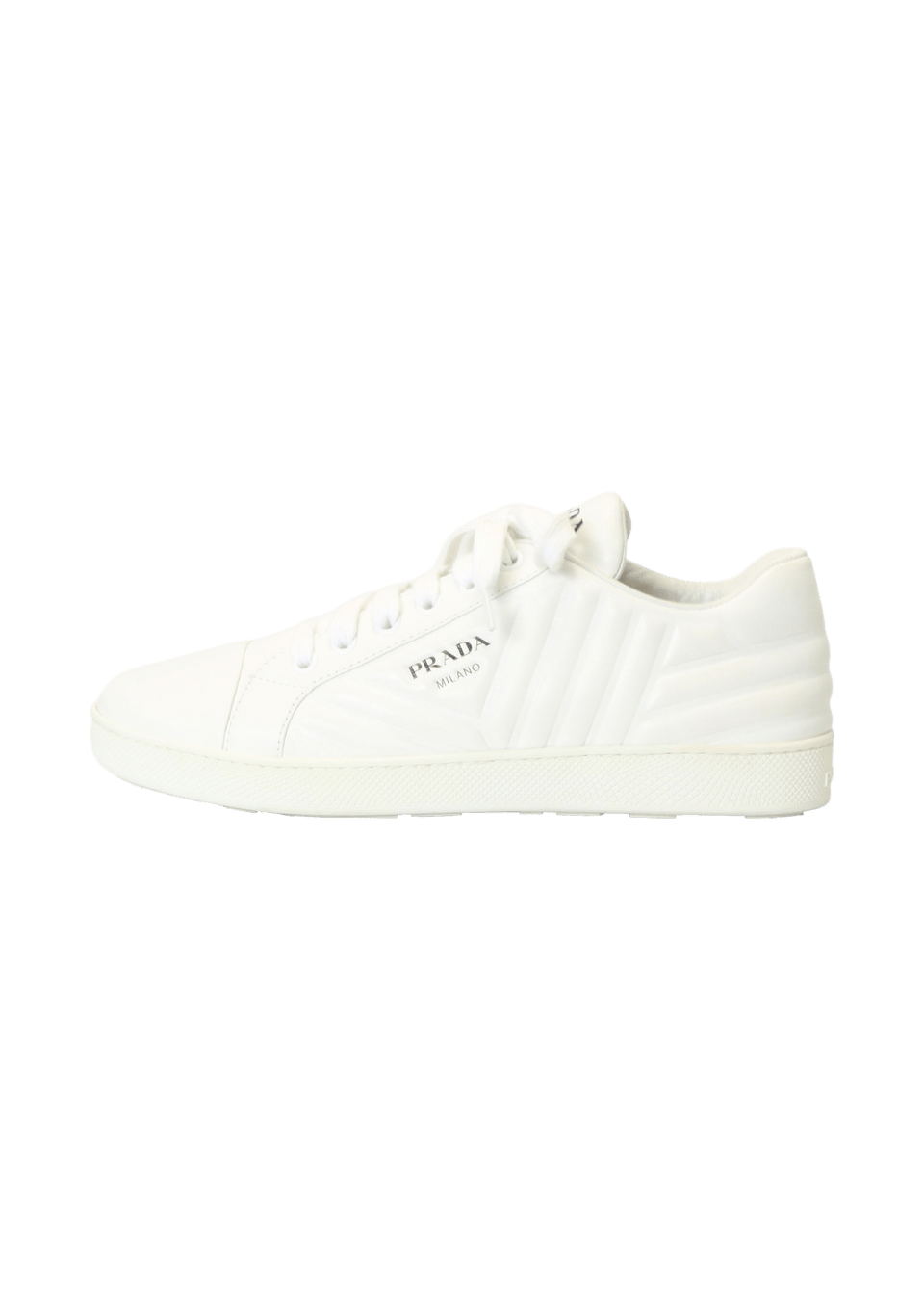 TÊNIS PRADA LEATHER SNEAKERS 37 BRANCO ORIGINAL – Gringa