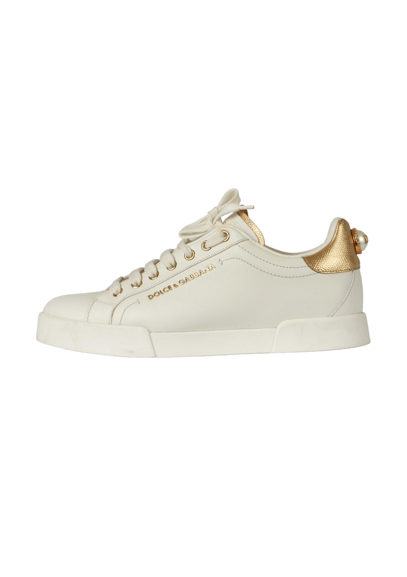 Tênis Dolce & Gabbana Leather Sneakers 37 Branco Original – Gringa