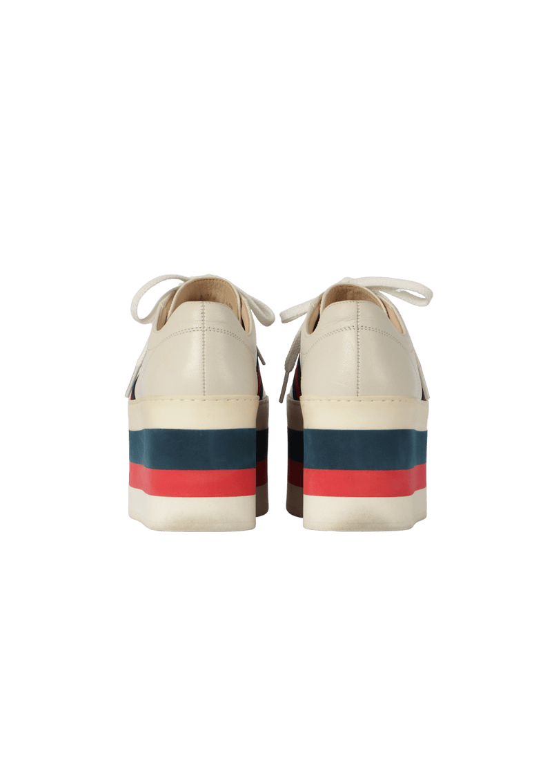 LEATHER STRIPED WEDGE SNEAKERS 36.5