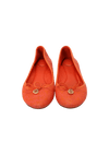 LEATHER BOW ACCENTS BALLET FLATS 37.5