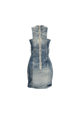 DOUBLE-BREASTED DENIM MINI DRESS 36