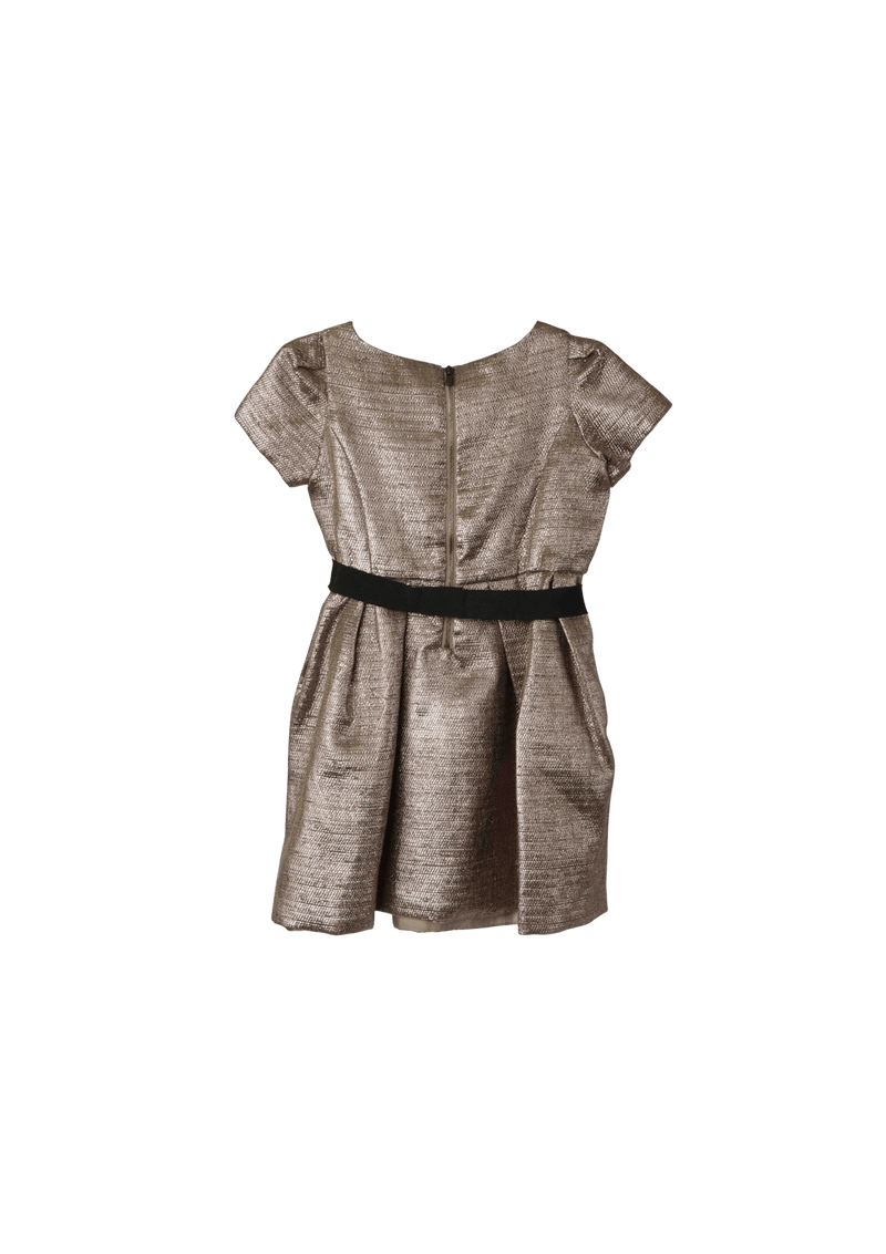 KIDS METALLIC BOW DRESS 4Y