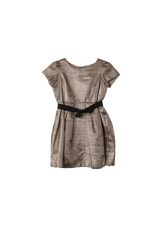 KIDS METALLIC BOW DRESS 4Y