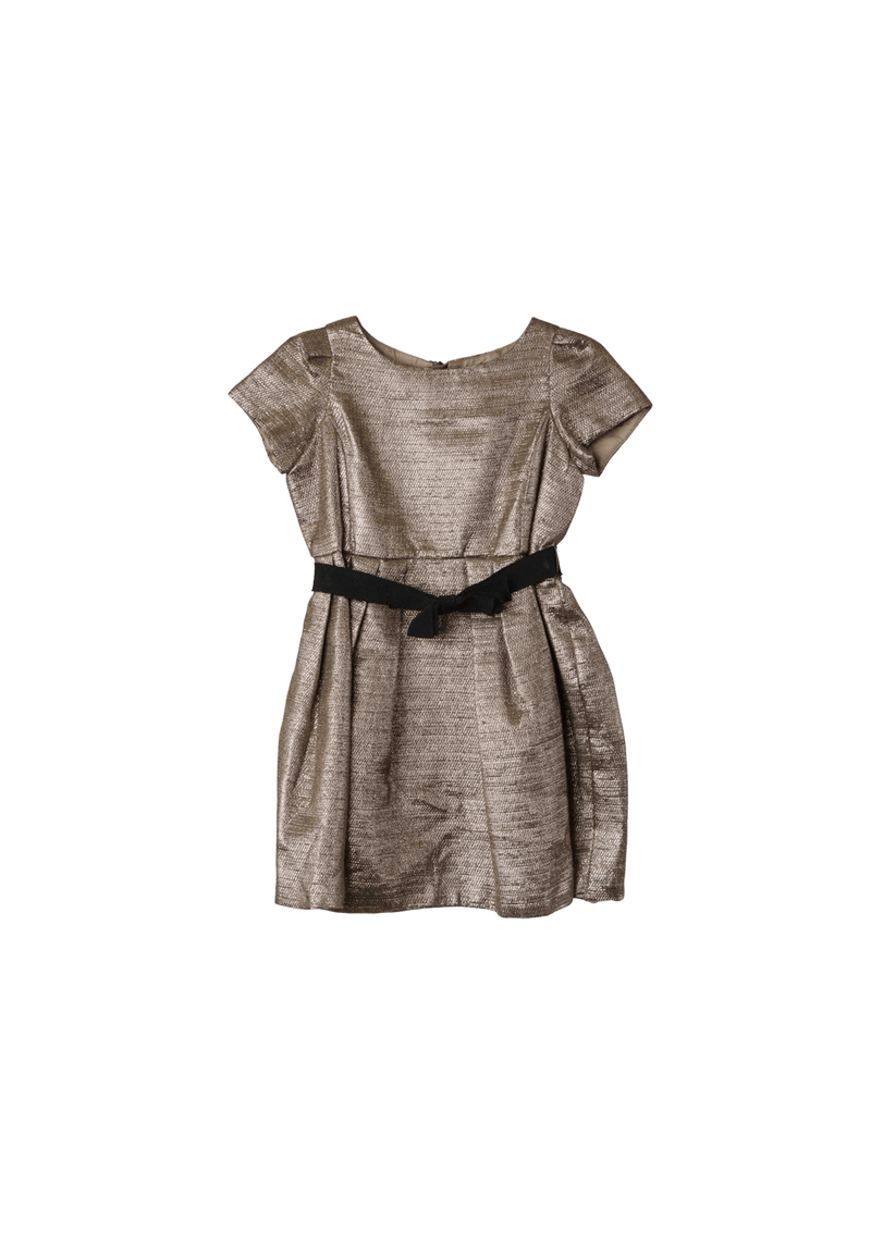 KIDS METALLIC BOW DRESS 4Y