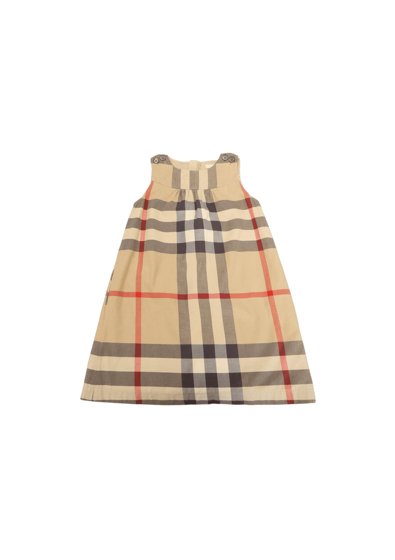 VESTIDO BURBERRY HAYMARKET CHECK MINI DRESS 6Y BEGE ORIGINAL Gringa