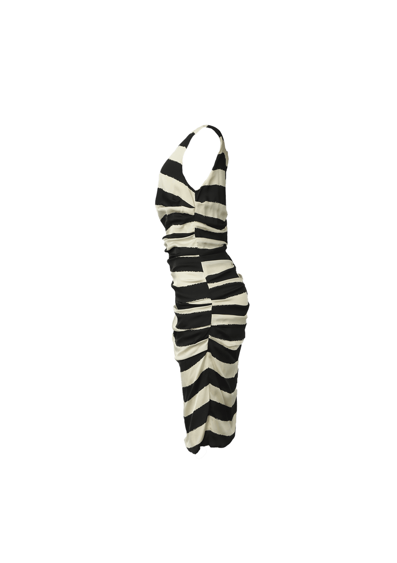 DRAPED STRIPED DRESS 38