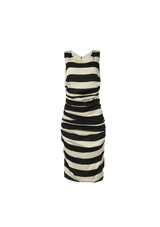 DRAPED STRIPED DRESS 38