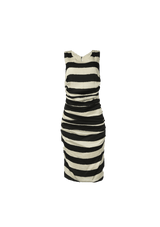 DRAPED STRIPED DRESS 38