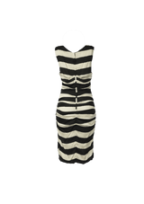 DRAPED STRIPED DRESS 38