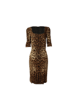 LEOPARD RUCHED DRESS 42