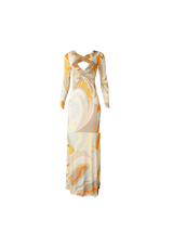 PRINTED SEQUIN LONG DRESS 38